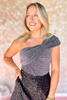 SSYS Cherish Metallic One Shoulder Top In Silver