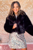 SSYS Lola Faux Fur Jacket In Black