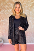 SSYS Janell Sequin Oversized Blazer In Black