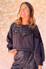 SSYS Marla Black Chevron Sequin Sweatshirt