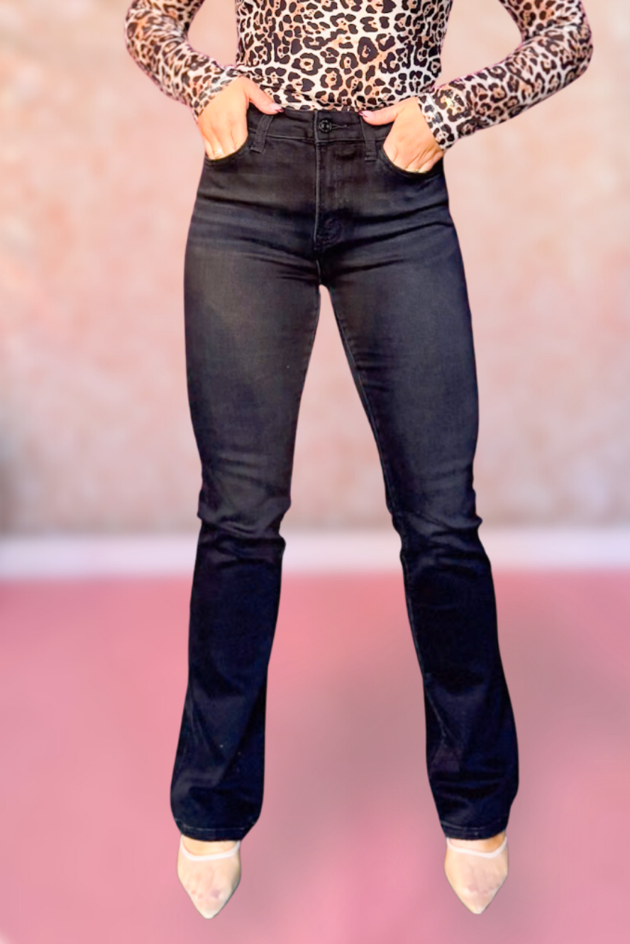 Lovervet Black High Rise Full Length Bootcut Jeans