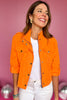 Orange Button Front Drawstring Jacket, jacket, drawstring jacket, orange jacket, orange drawstring jacket, must have jacket, elevated jacket, elevated style, summer jacket, summer style, Shop Style Your Senses by Mallory Fitzsimmons, SSYS by Mallory Fitzsimmons