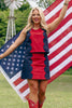 SSYS Fiona Scallop Colorblock Set In Navy and Red