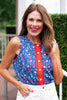 SSYS Sleeveless Everly Scallop Trim Top In Freedom Floral