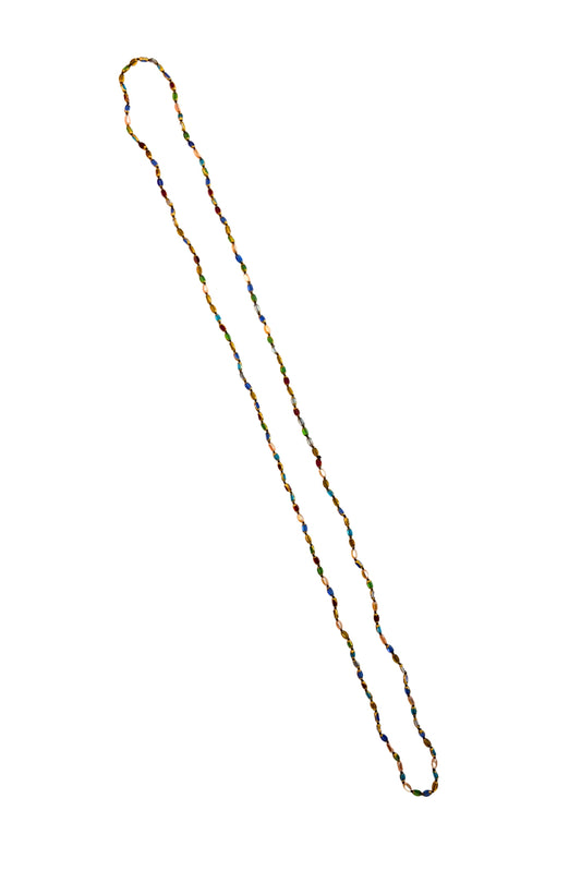 Multi Colored Small Glass Water Drop Beaded Necklace