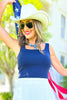SSYS Navy Ribbed Square Neck Padded Tank