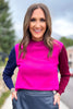 SSYS Lane Colorblock Sweater In Raspberry