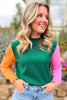 SSYS Lane Colorblock Sweater In Hunter