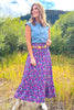 SSYS Daisy One Tier Maxi Skirt In Purple Floral