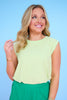 SSYS Signature Lime Muscle Cut Ribbed Top