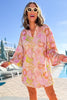 SSYS Ruby Sequin Caftan Dress In Pink Floral Sequin
