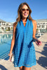 SSYS Kendall Sleeveless Collared Dress In Electric Blue