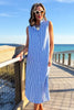 SSYS Saylor Sleeveless Preppy Shirt Dress In Blue