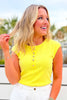 SSYS Cece Knit Cap Sleeve Top In Yellow