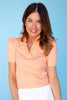 SSYS Violet Ruffle Collar Top In Coral