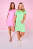 SSYS Collared Puff Short Sleeve Air Dress In Navy
