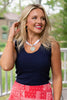 SSYS Signature U Line Built In Bra Tank Top In Navy