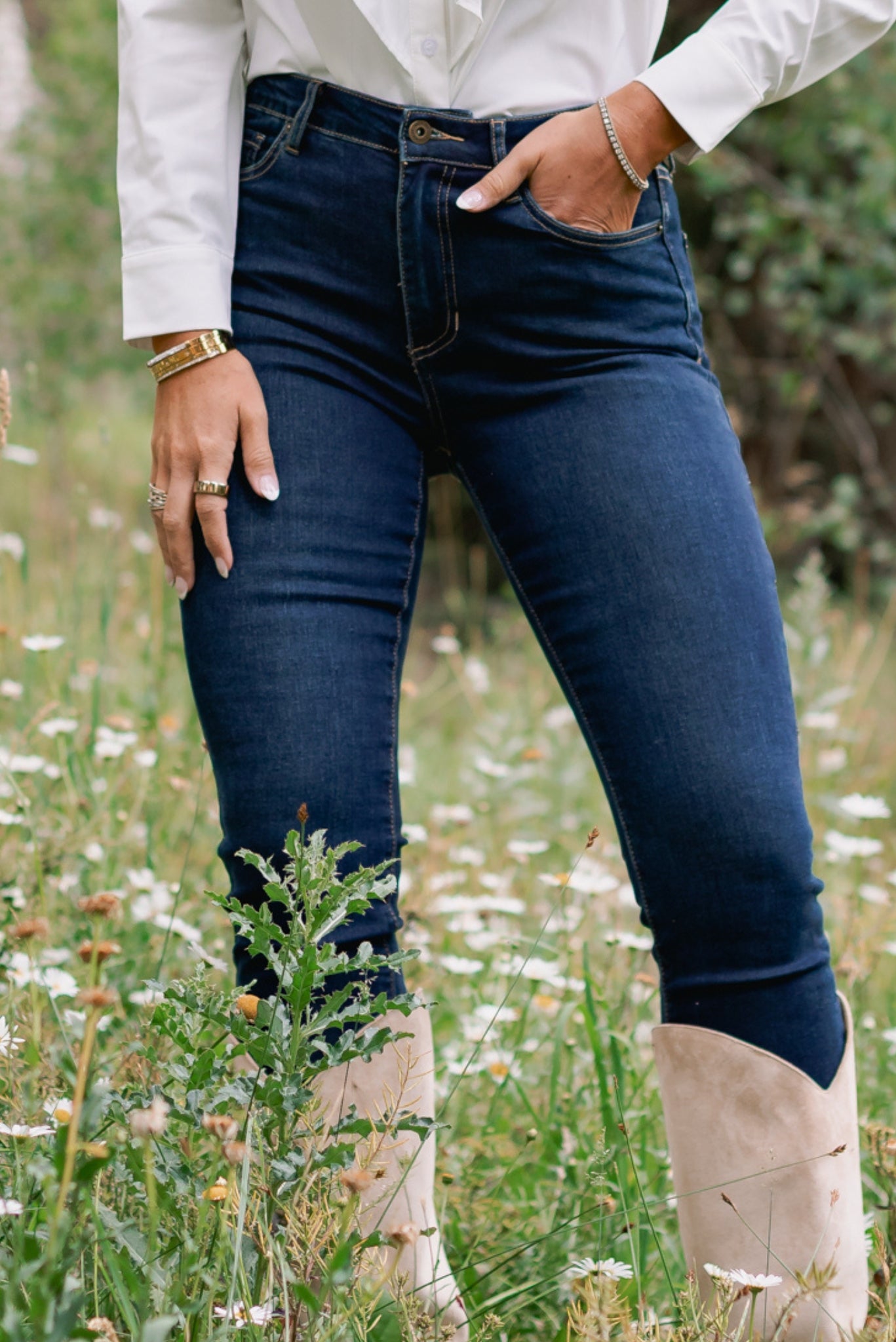 Mica Dark High Rise Skinny Ankle Jeans