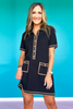 SSYS Ruthie Contrast Knit Dress In Black Tan
