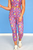SSYS Blue Red Floral Butter 3/4 Leggings