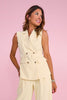 SSYS Jules Belted Sleeveless Vest In Lemon
