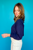 SSYS Merritt Mock Neck Sweater In Navy