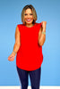 SSYS Open Back Sleeveless Active Air Top In Red