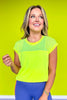 SSYS Short Sleeve Mesh Active Top In Neon Yellow
