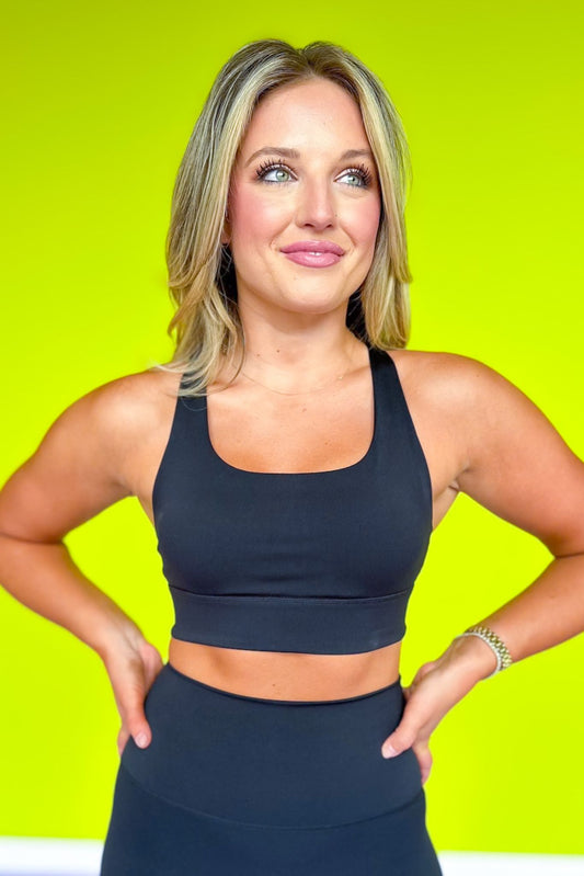 SSYS Black Butter Criss Cross Back Sports Bra