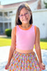 SSYS Kids Ribbed Contrast Crew Neck Tank In Pink