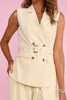 SSYS Jules Belted Sleeveless Vest In Lemon