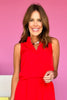 SSYS Molly Sleeveless Frill Neck Top In Red, easy to wear, work to weekend, summer essentials, new arrivals, ssys by mallory fitzsimmons
