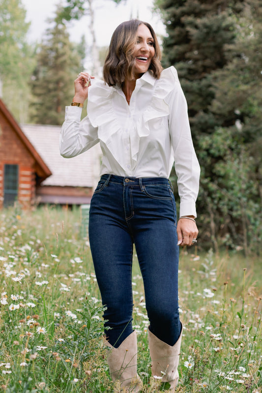 Mica Dark High Rise Skinny Ankle Jeans