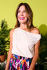 SSYS Kim Satin Off The Shoulder Top In Ivory