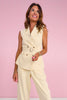 SSYS Jules Belted Sleeveless Vest In Lemon