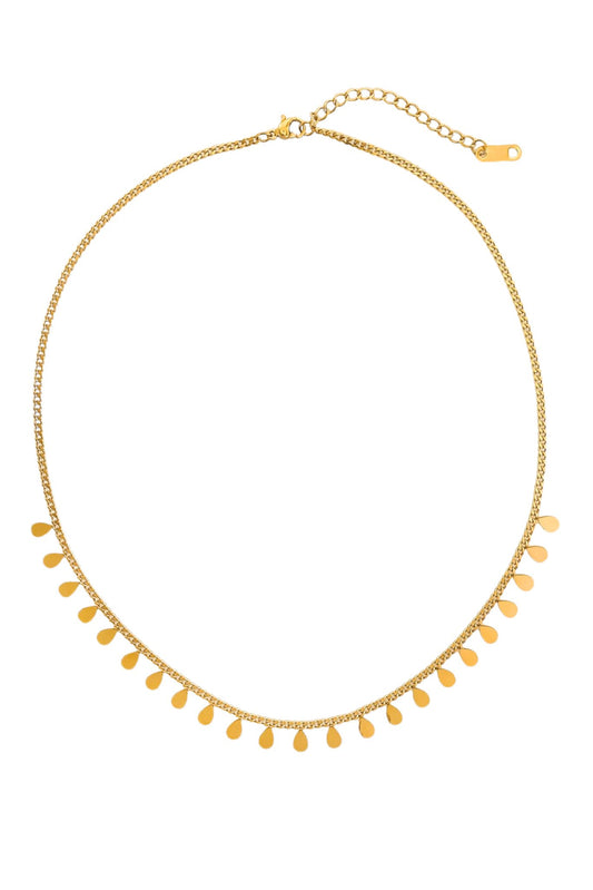 Gold Water Resistant Teardrop Necklace