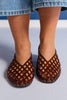 Brown Cutout Jelly Flats