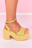 Chartreuse Ankle Strap Platform Sandals
