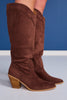 Dark Brown Western Heeled Boots