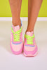 Pink Multi Colorblock Sneakers