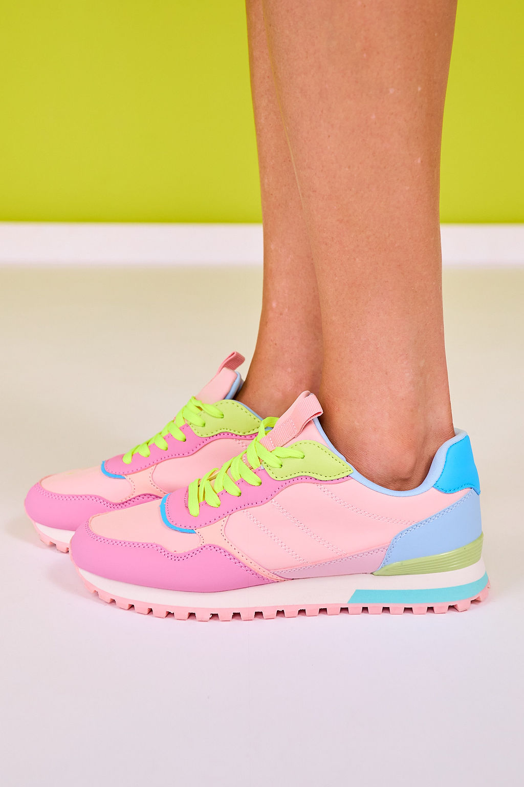 Pink Multi Colorblock Sneakers
