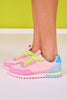 Pink Multi Colorblock Sneakers