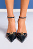 Black Gold Molten Embellished Ankle Strap Heels