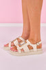 Ivory Patent Rhinestone Square Buckle Sandals