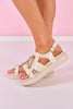 Ivory Patent Rhinestone Square Buckle Sandals