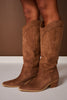 Brown Suede Knee High Boots
