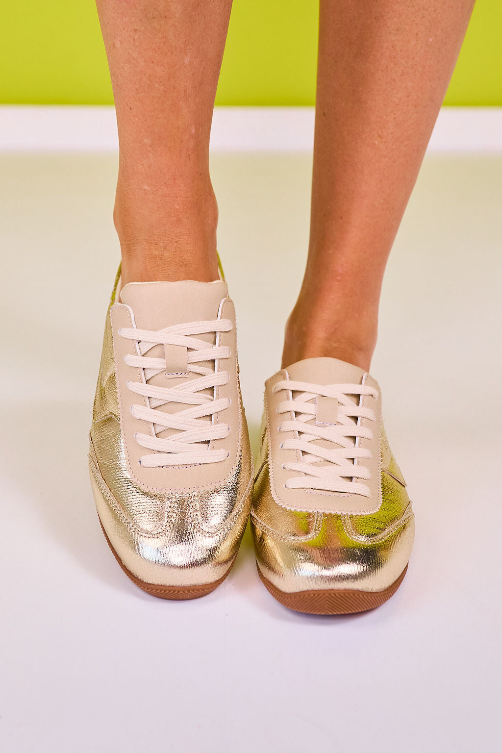 Gold Metallic Slip On Sneakers