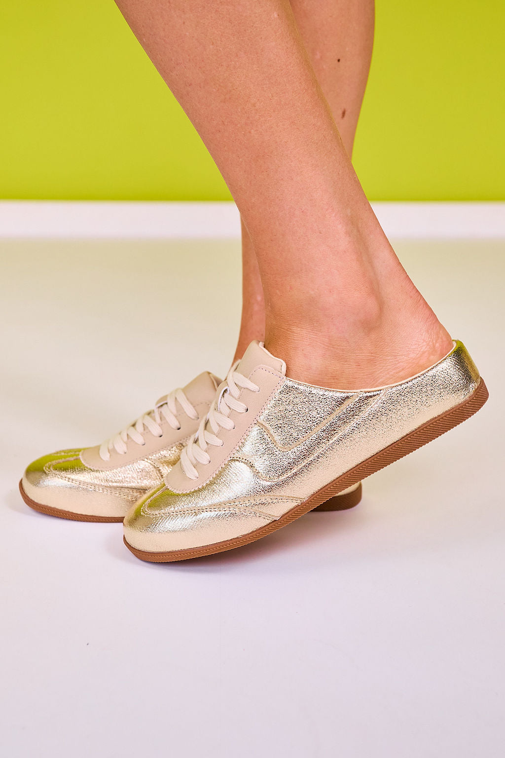 Gold Metallic Slip On Sneakers