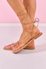 Tan Wrap Around Ankle Strap Sandals