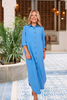 SSYS Larissa Linen Shirt Dress In Cornflower